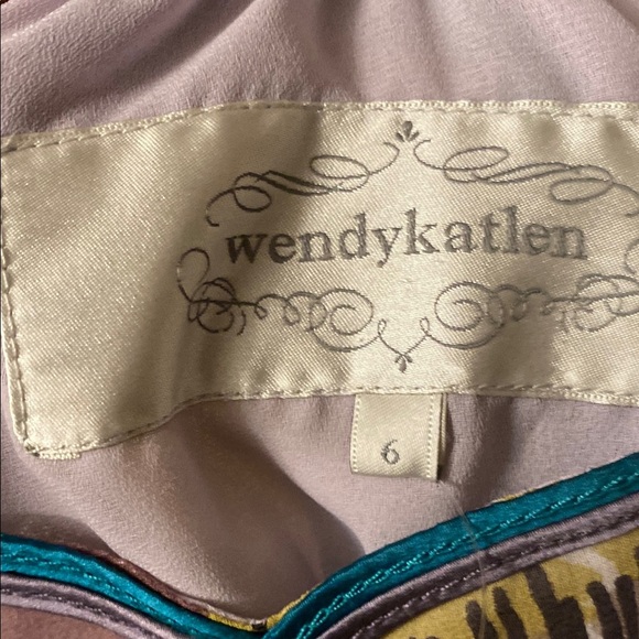 Anthropologie Wendy Katlen Looped Silk watercolor Size 6 - Picture 4 of 11